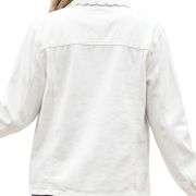 Women’s Relaxed Ruffle Trim Denim Shirt Jacket