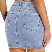 Women’s Rhinestone Stretch Sparkly Y2K Denim Mini Skirt