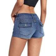 Women’s Low Rise Y2K Stretch Denim Shorts