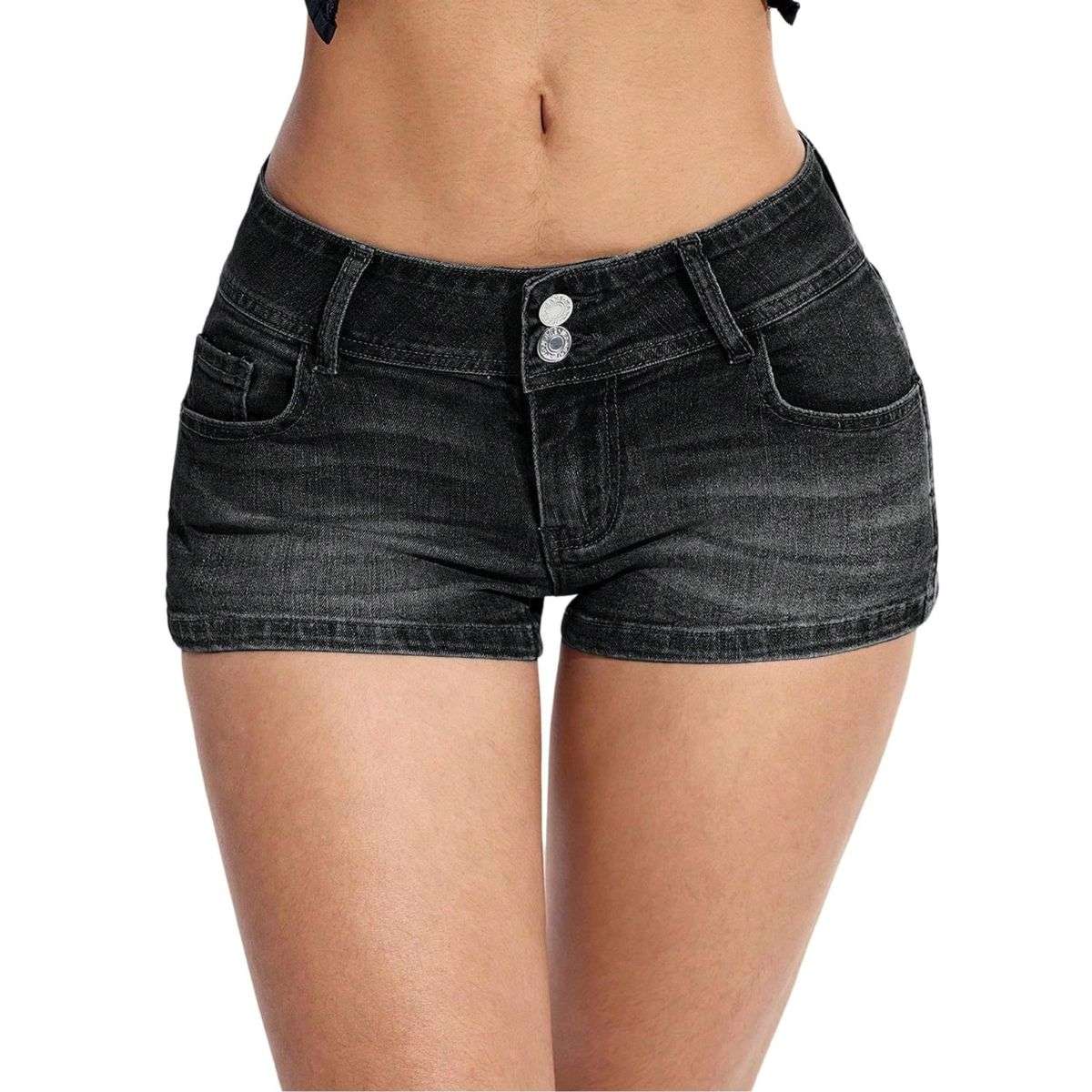 Women’s Low Rise Y2K Stretch Denim Shorts