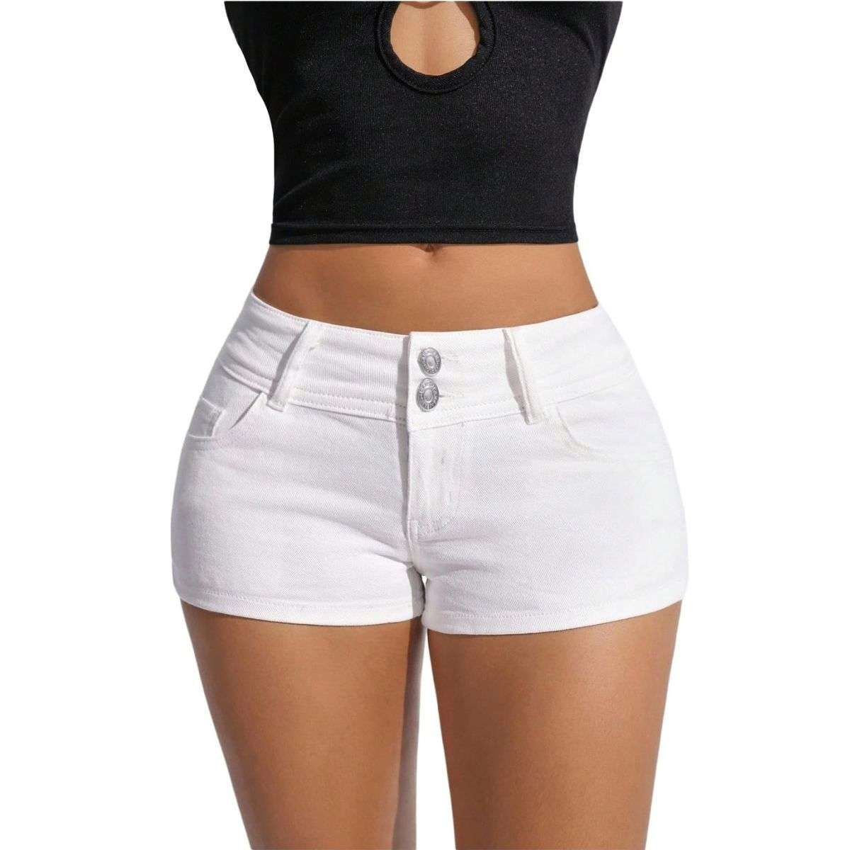 Women’s Low Rise Y2K Stretch Denim Shorts