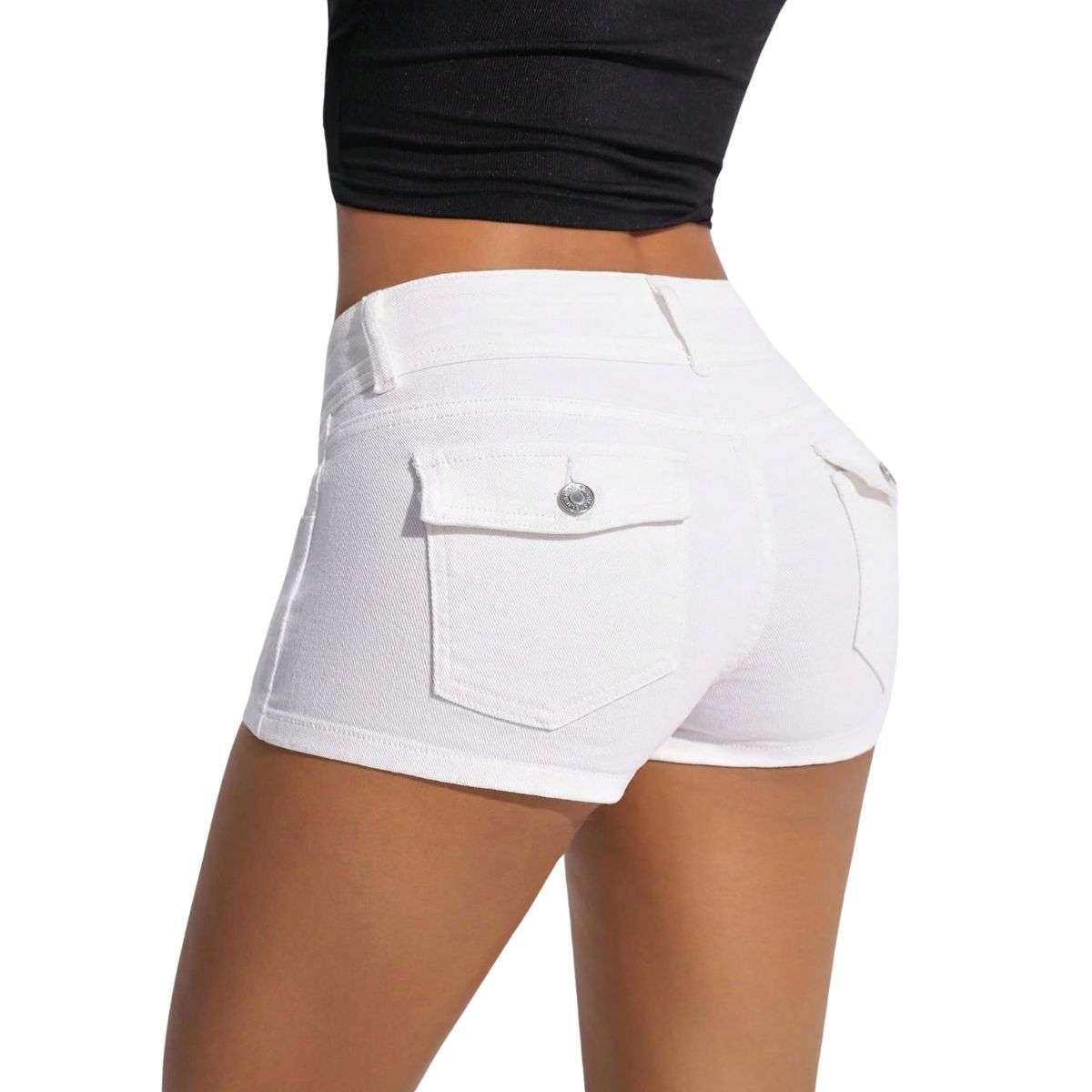 Women’s Low Rise Y2K Stretch Denim Shorts