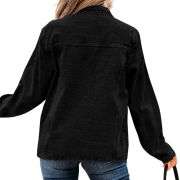 Women’s Relaxed Ruffle Trim Denim Shirt Jacket