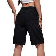 Women’s Low Rise Long Bermuda Denim Shorts