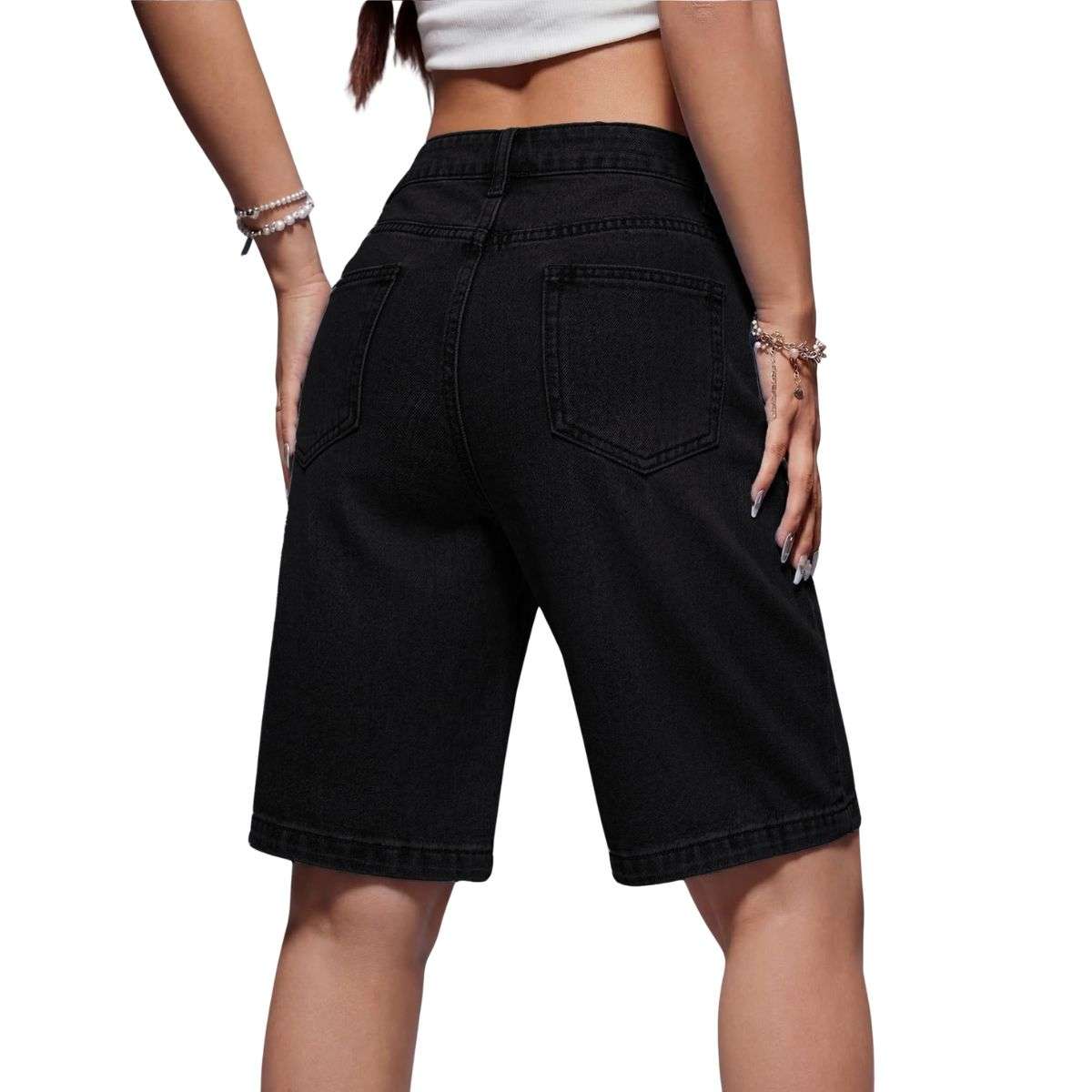 Women’s Low Rise Long Bermuda Denim Shorts