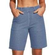 Women’s High Waist Stretch Denim Bermuda Shorts