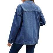 Women’s Collared Button-Front Relaxed Denim Jacket
