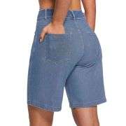 Women’s High Waist Stretch Denim Bermuda Shorts