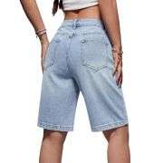 Women’s Low Rise Long Bermuda Denim Shorts