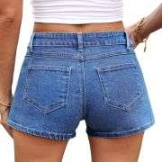Women’s Low Rise Side Slit Ultra Short Denim Shorts