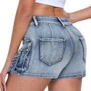 Women’s Y2K Cargo Denim Ultra Shorts