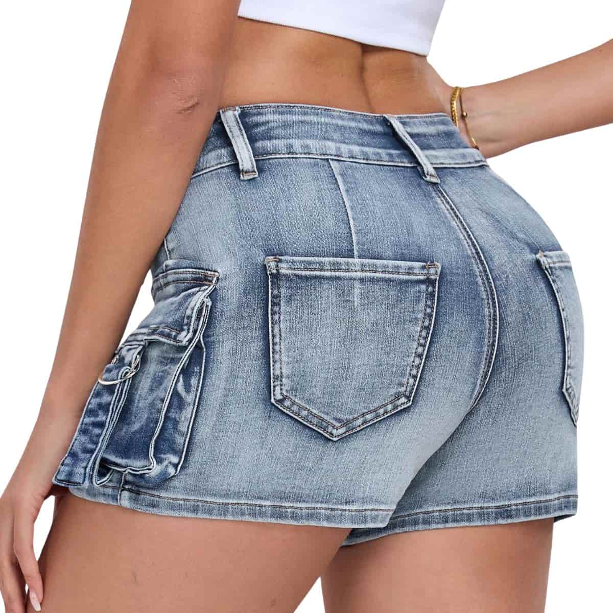 Women’s Y2K Cargo Denim Ultra Shorts
