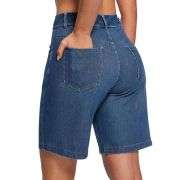 Women’s High Waist Stretch Denim Bermuda Shorts