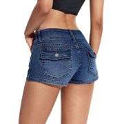 Women’s Low Rise Y2K Stretch Denim Shorts