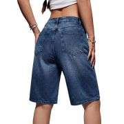 Women’s Low Rise Long Bermuda Denim Shorts