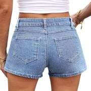 Women’s Low Rise Side Slit Ultra Short Denim Shorts