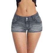 Women’s Low Rise Y2K Stretch Denim Shorts