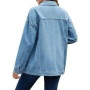 Women’s Collared Button-Front Relaxed Denim Jacket