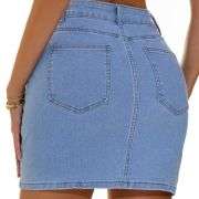 Women’s Rhinestone Stretch Sparkly Y2K Denim Mini Skirt