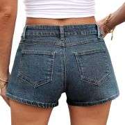 Women’s Low Rise Side Slit Ultra Short Denim Shorts