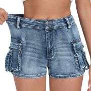 Women’s Y2K Cargo Denim Ultra Shorts