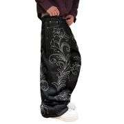 Men’s Y2K Floral Embroidered Baggy Jeans
