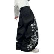 Men’s Y2K Floral Embroidered Baggy Jeans