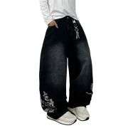 Men’s Y2K Floral Embroidered Baggy Jeans
