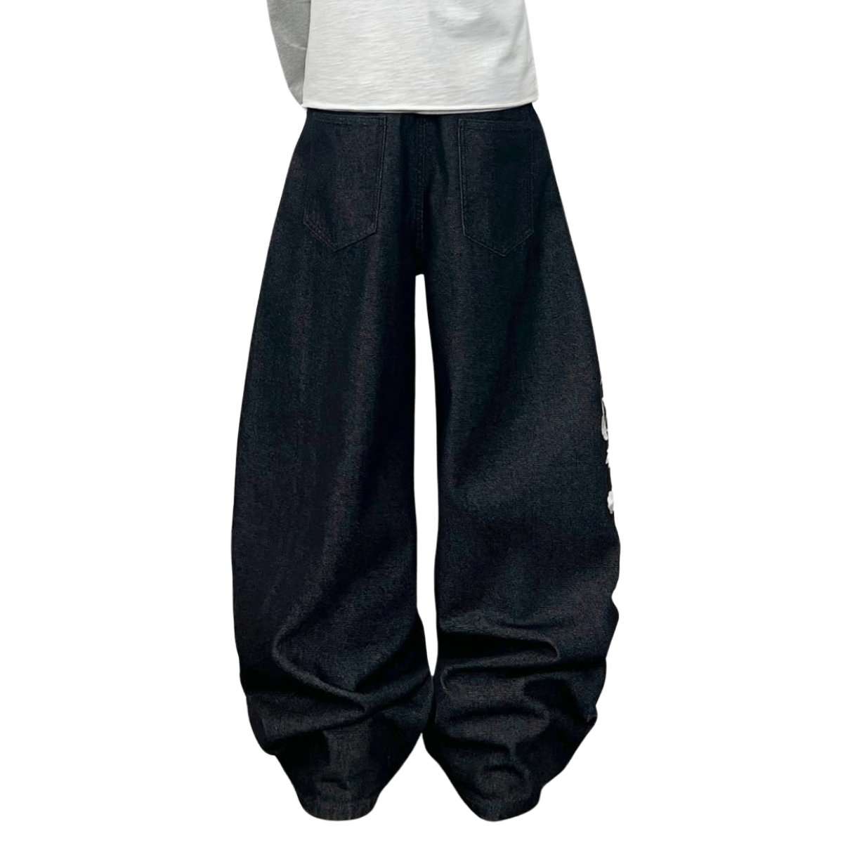 Men’s Y2K Floral Embroidered Baggy Jeans